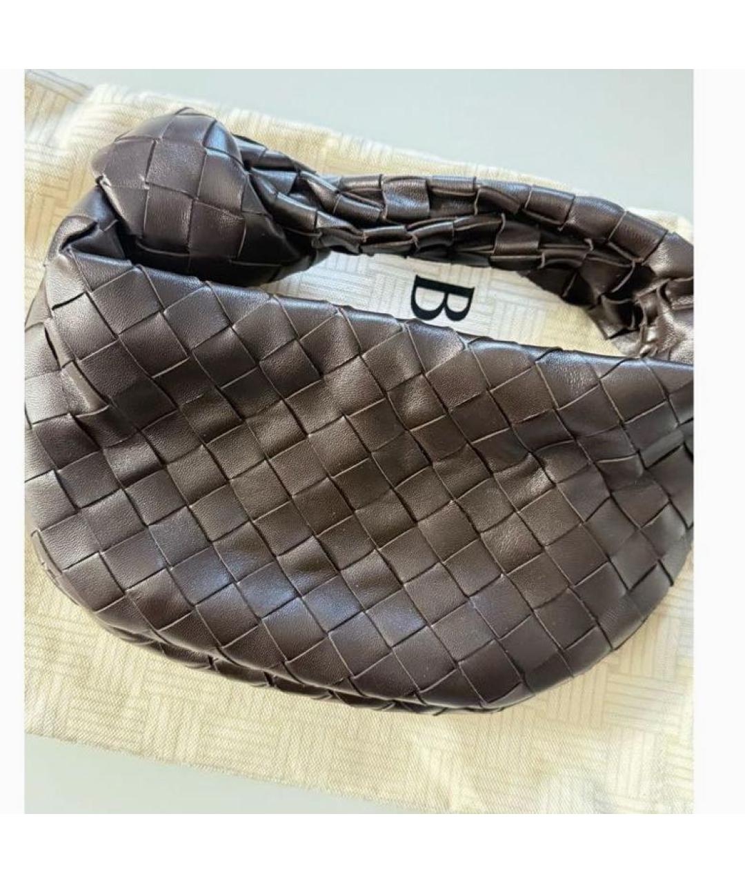 BOTTEGA VENETA Коричневая кожаная сумка с короткими ручками, фото 2