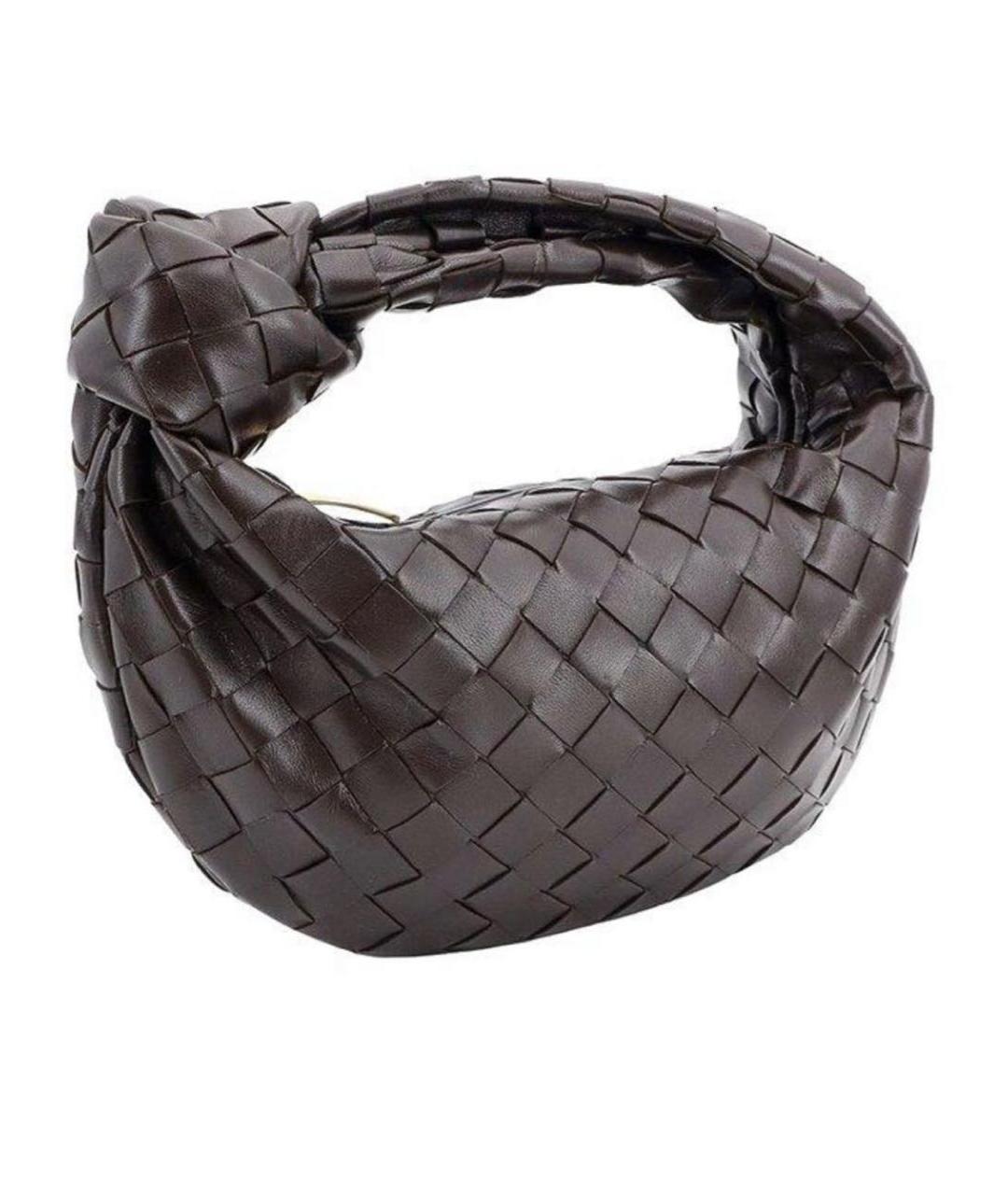 BOTTEGA VENETA Коричневая кожаная сумка с короткими ручками, фото 5