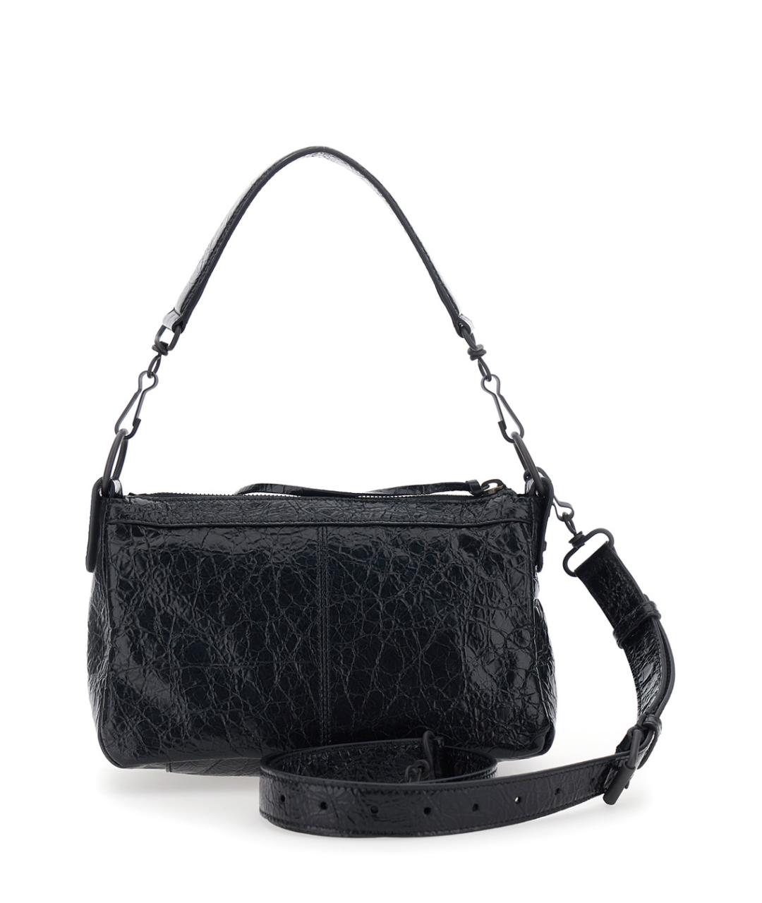 BALENCIAGA Черная кожаная сумка через плечо, фото 2