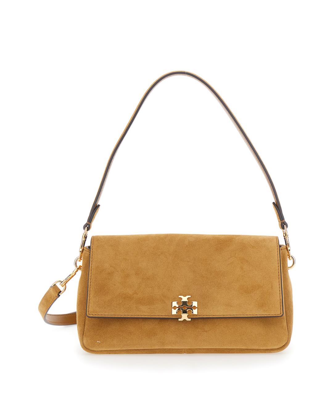 TORY BURCH Коричневая замшевая сумка через плечо, фото 1