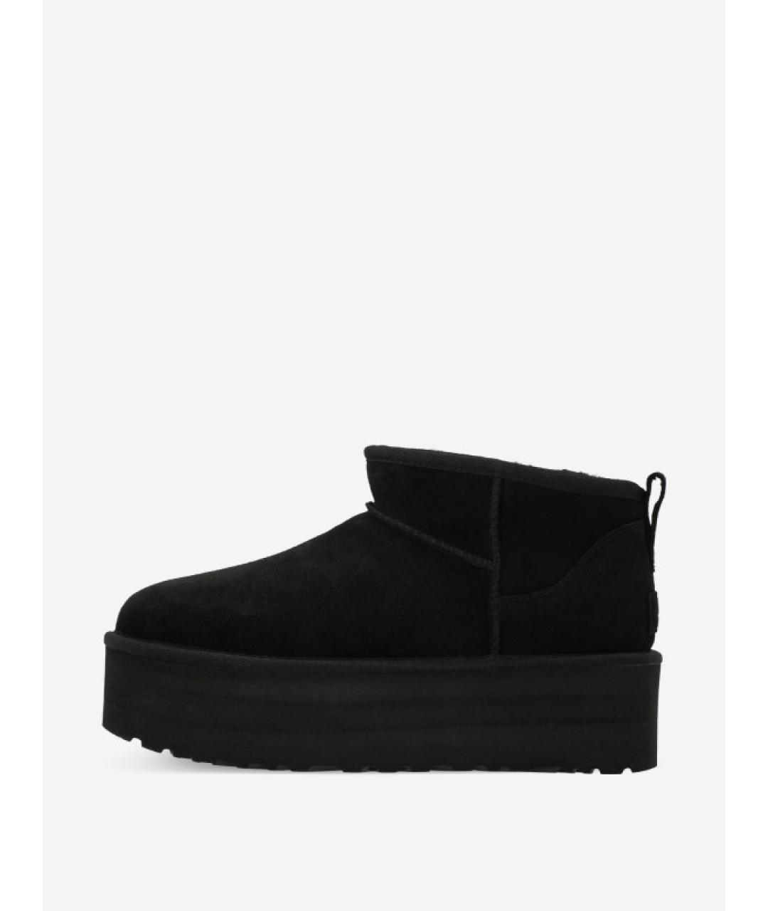 UGG AUSTRALIA Черные кожаные ботинки, фото 6