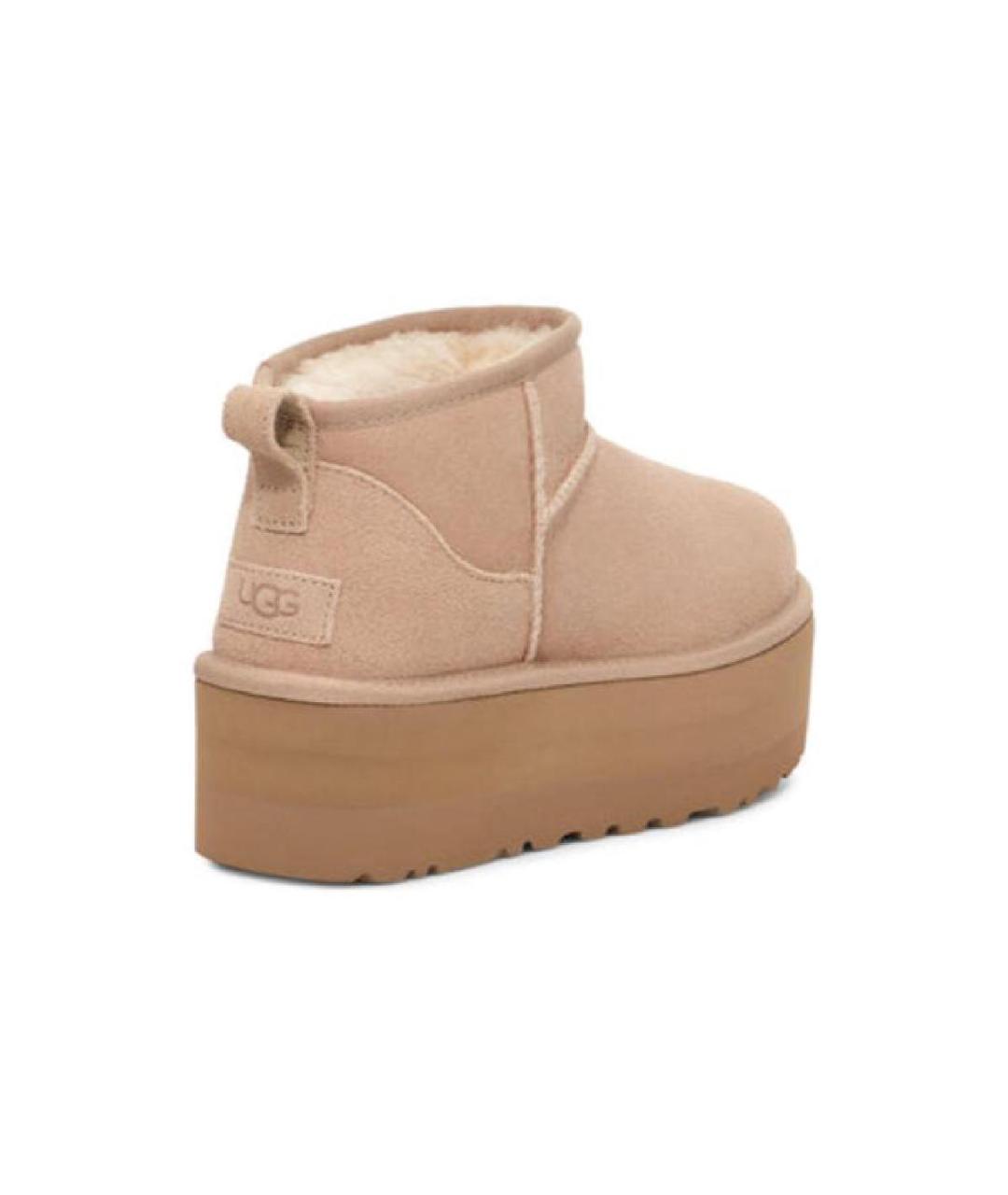 UGG AUSTRALIA Бежевые кожаные ботинки, фото 4