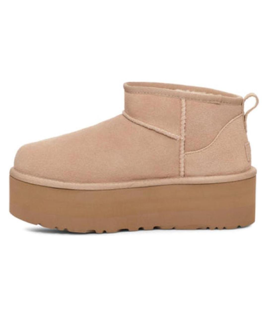 UGG AUSTRALIA Бежевые кожаные ботинки, фото 6