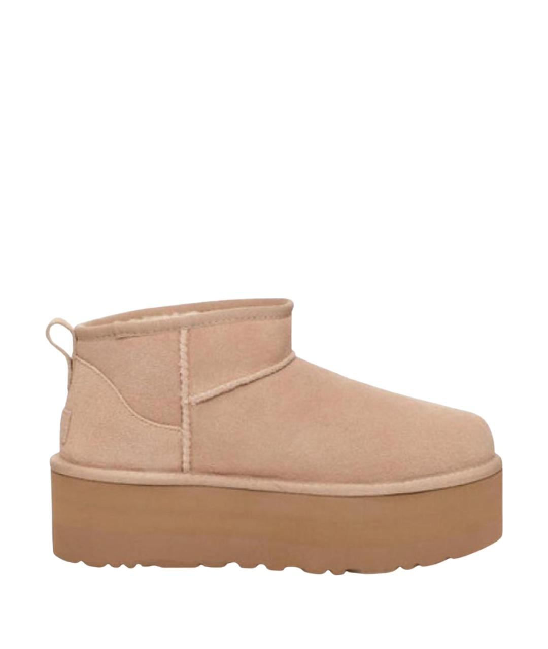 UGG AUSTRALIA Бежевые кожаные ботинки, фото 1