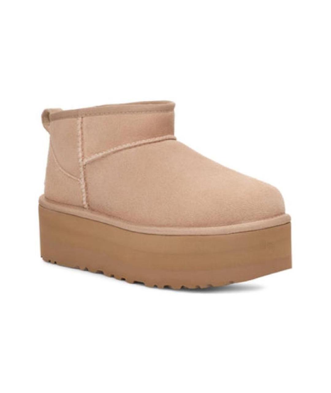 UGG AUSTRALIA Бежевые кожаные ботинки, фото 2