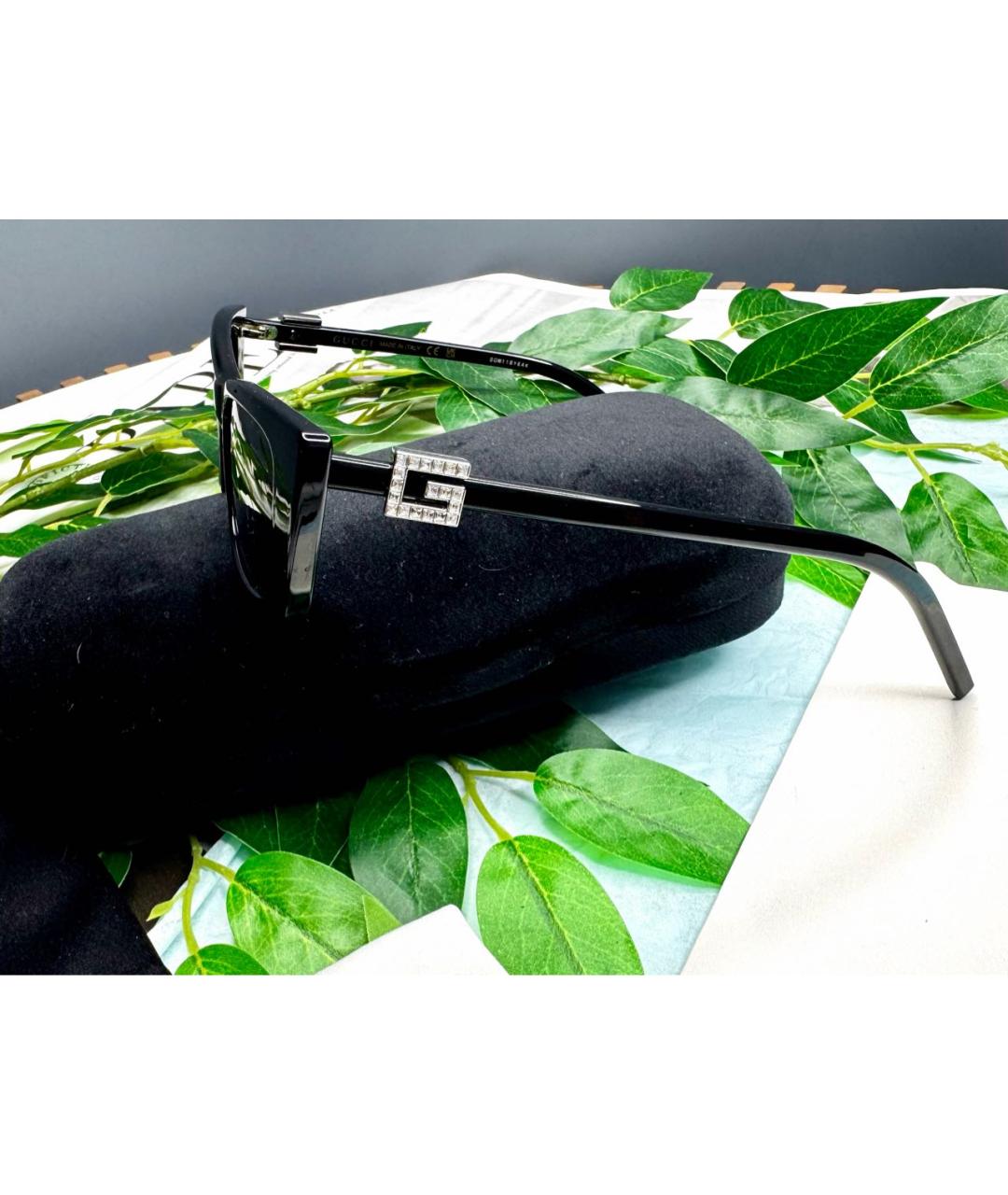 GUCCI Черные пластиковые солнцезащитные очки, фото 4