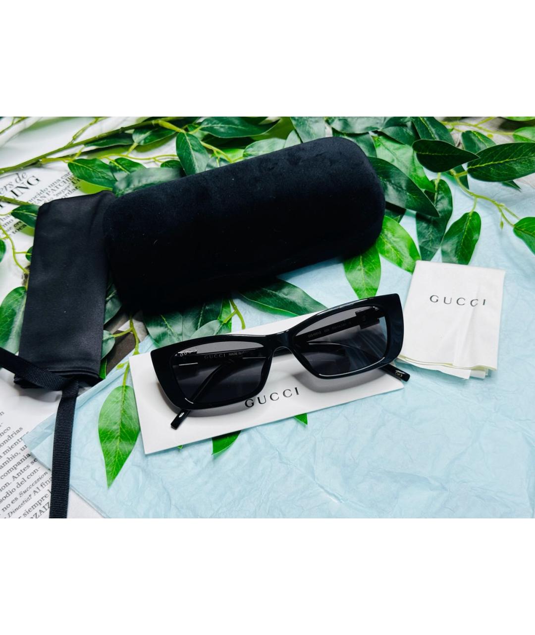 GUCCI Черные пластиковые солнцезащитные очки, фото 2