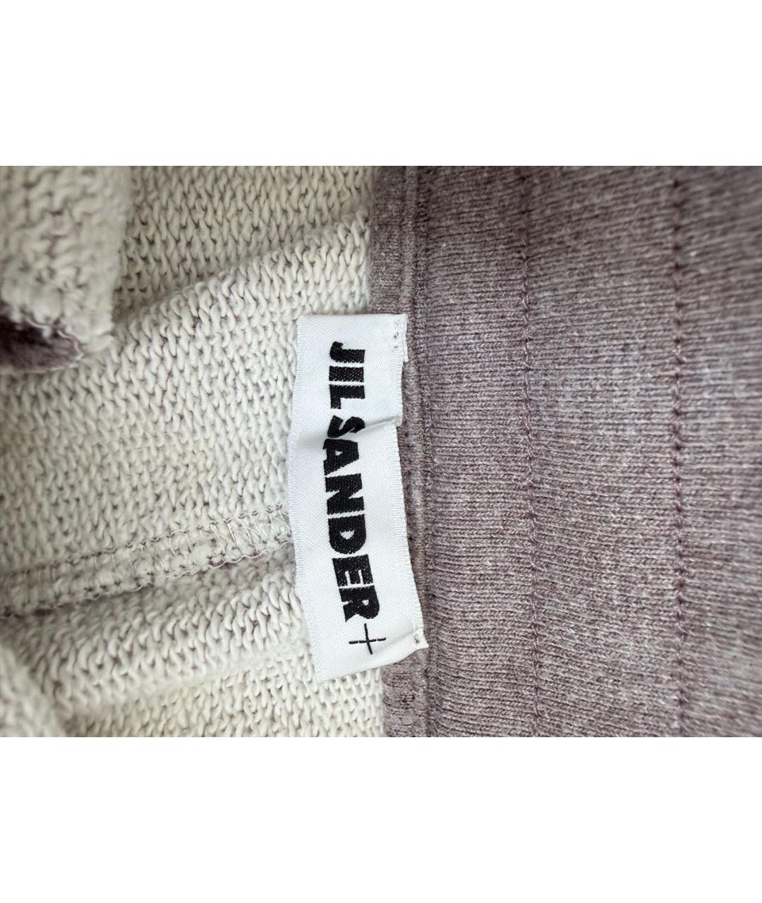 JIL SANDER Бежевые хлопковые спортивные брюки и шорты, фото 3