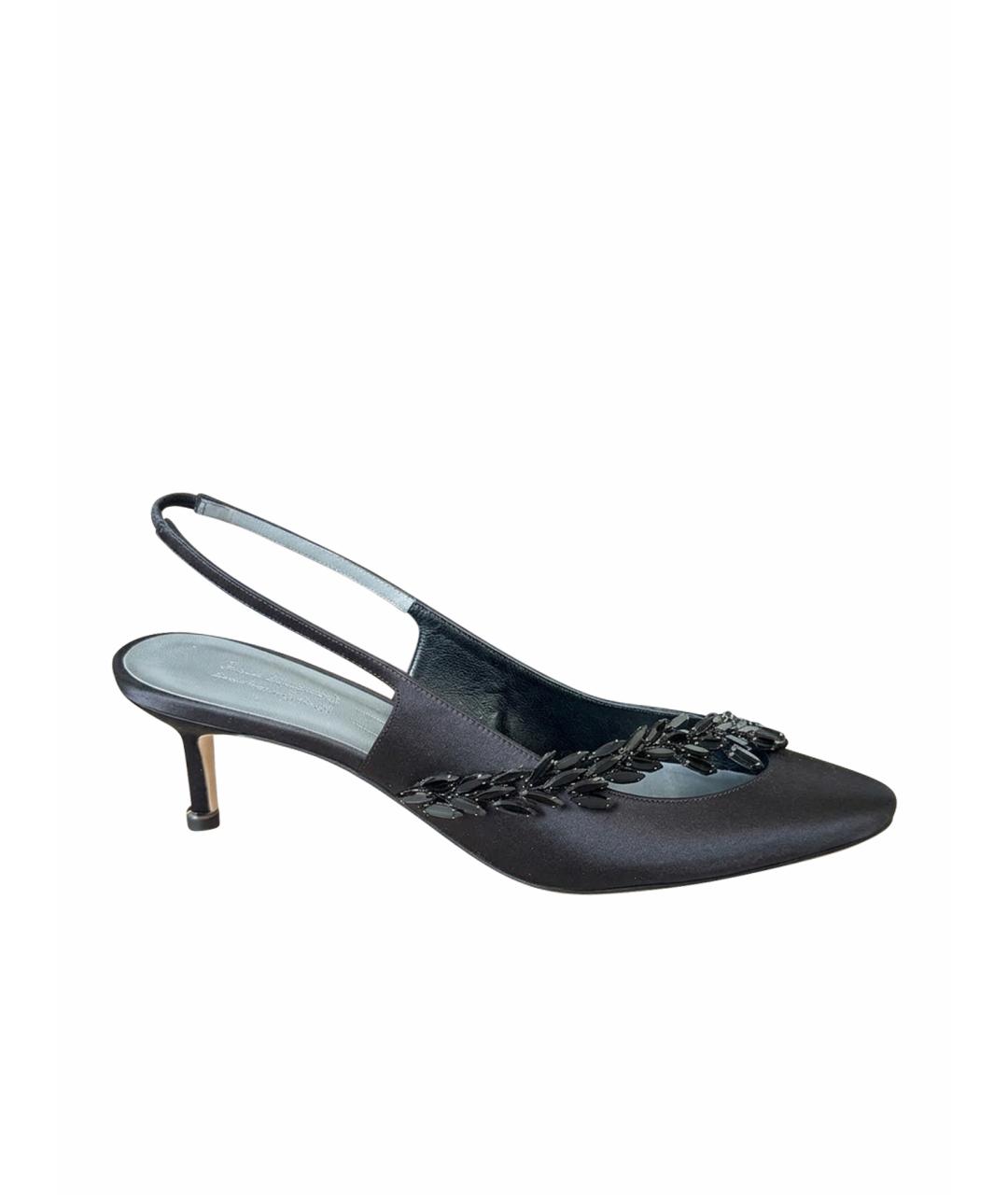 MANOLO BLAHNIK Черные текстильные туфли, фото 1