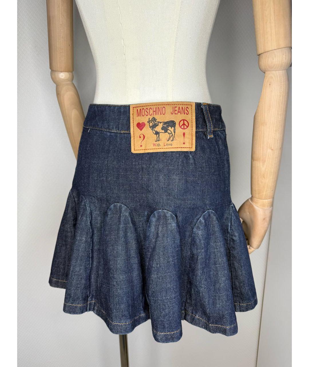 MOSCHINO JEANS Синяя деним юбка мини, фото 2