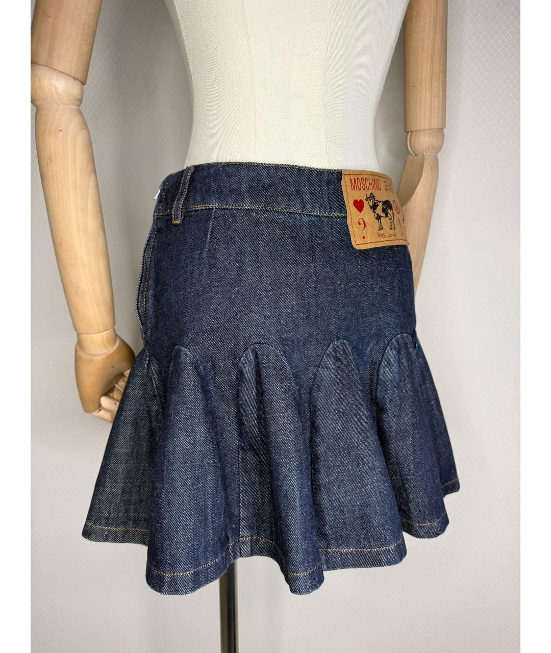 MOSCHINO JEANS Синяя деним юбка мини, фото 3
