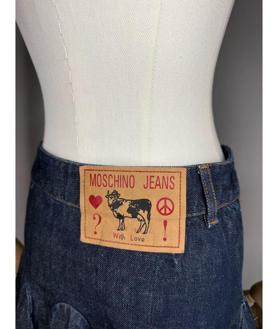 MOSCHINO JEANS Синяя деним юбка мини, фото 4