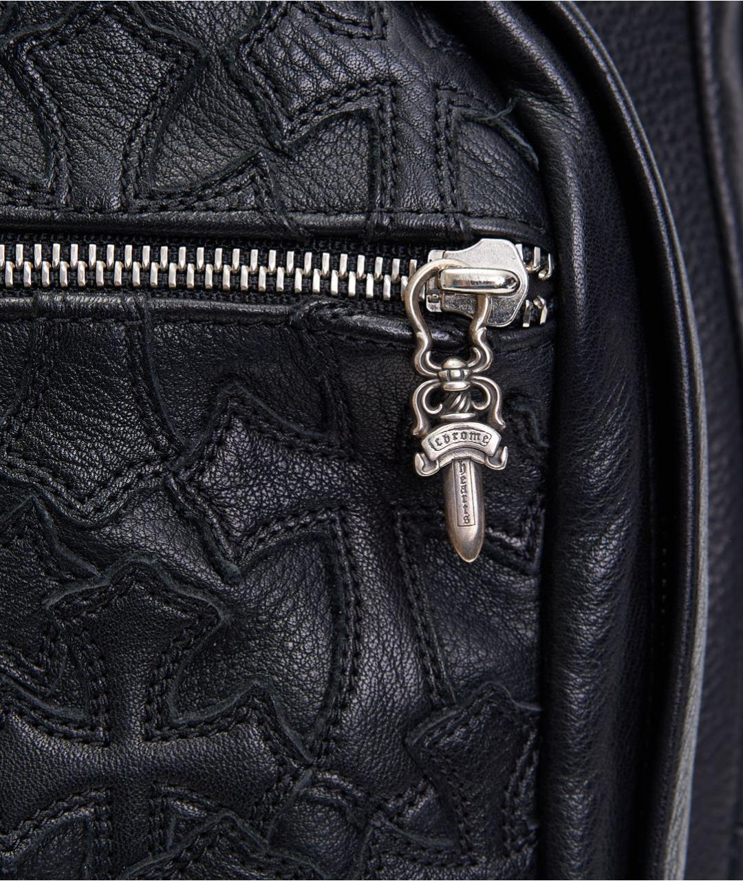 CHROME HEARTS Черный кожаный рюкзак, фото 5