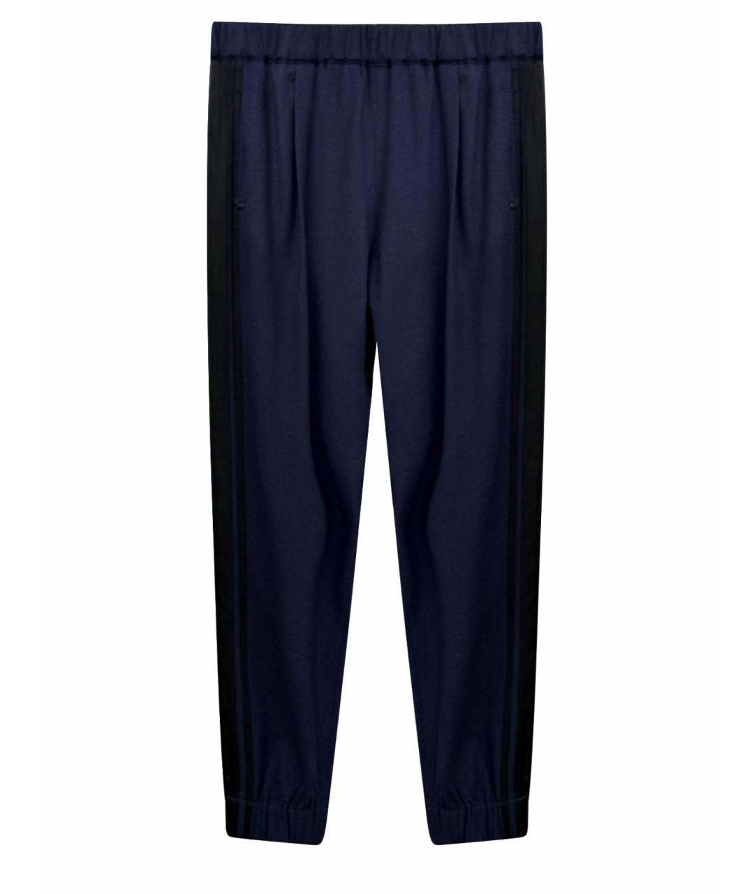 SPORTMAX Синие вискозные прямые брюки, фото 1