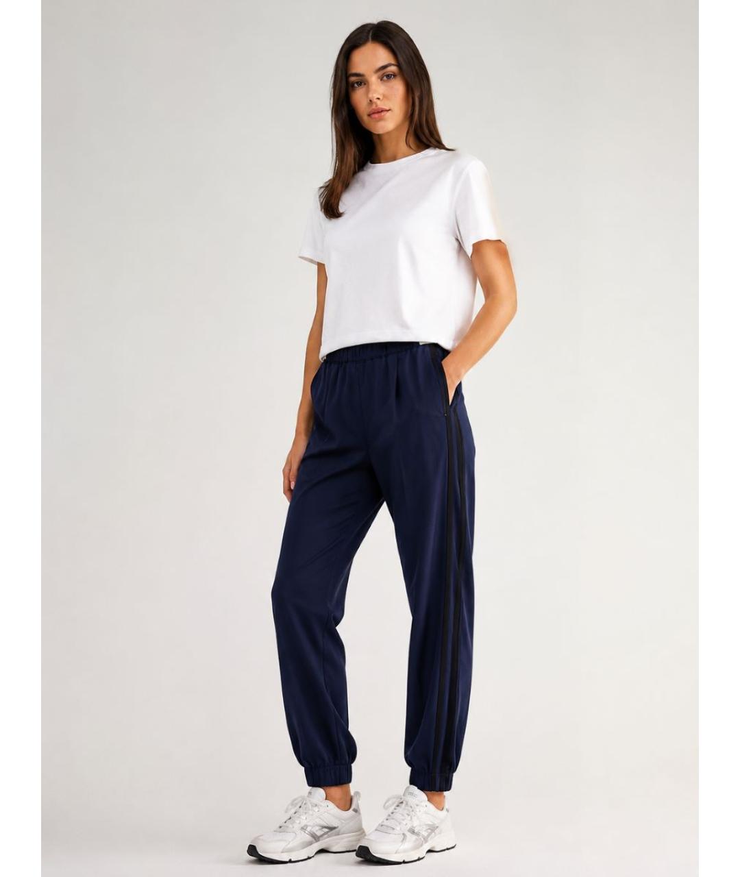 SPORTMAX Синие вискозные прямые брюки, фото 6