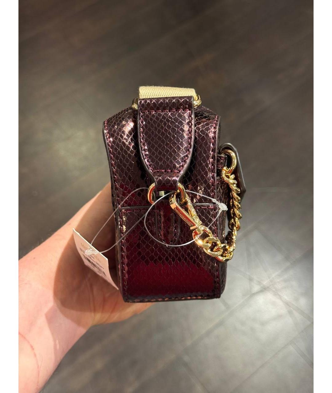 MICHAEL MICHAEL KORS Бордовая сумка через плечо из лакированной кожи, фото 2
