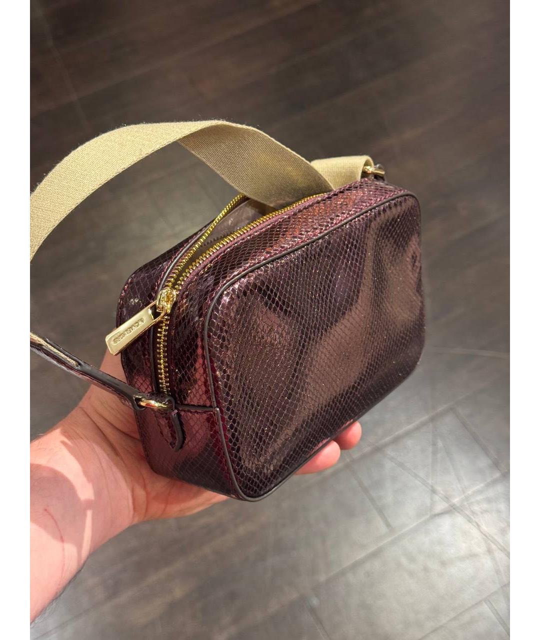 MICHAEL MICHAEL KORS Бордовая сумка через плечо из лакированной кожи, фото 3