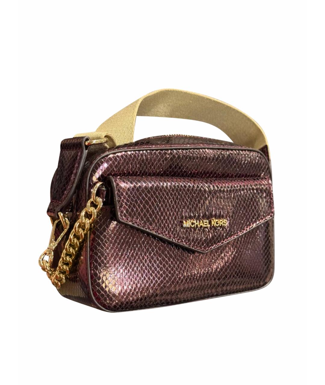 MICHAEL MICHAEL KORS Бордовая сумка через плечо из лакированной кожи, фото 1