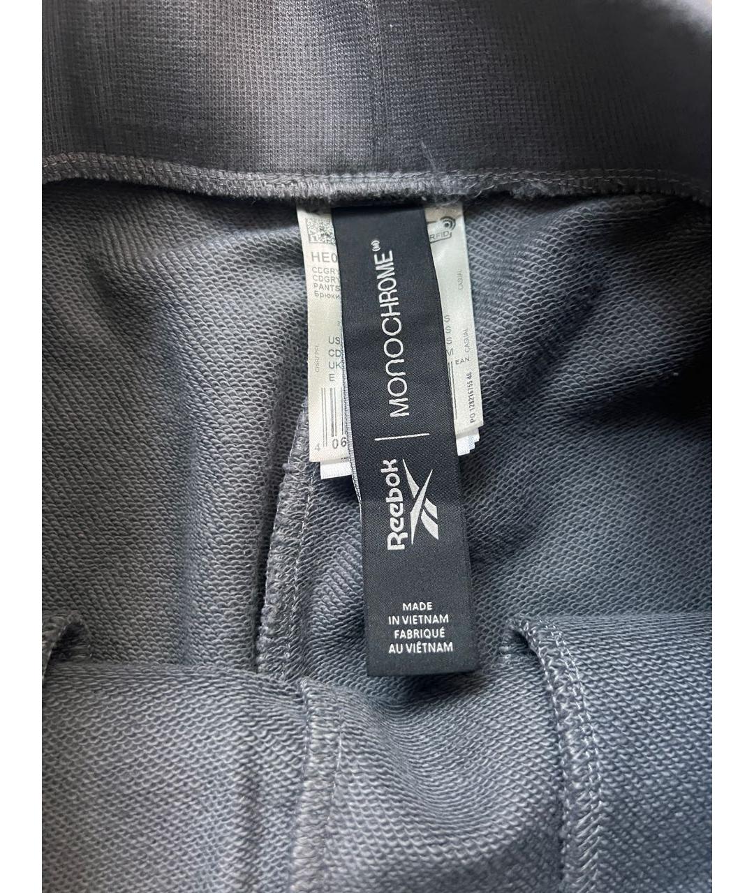 REEBOK Антрацитовые хлопковые повседневные брюки, фото 7