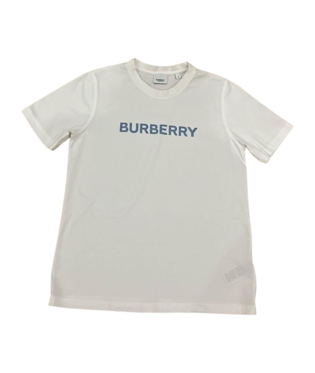 BURBERRY Белая хлопковая футболка, фото 1
