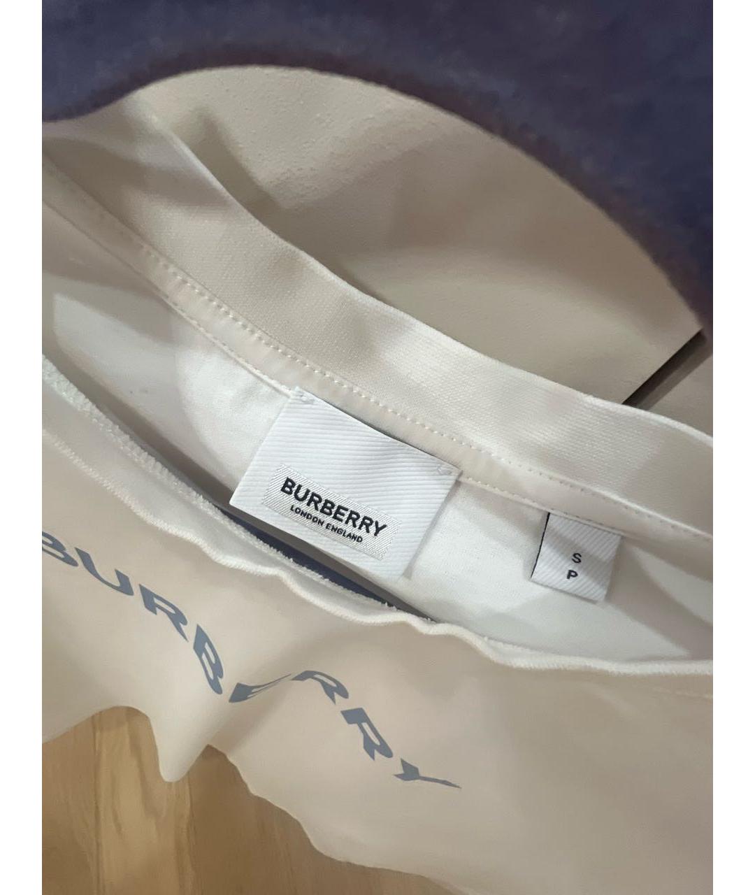 BURBERRY Белая хлопковая футболка, фото 3
