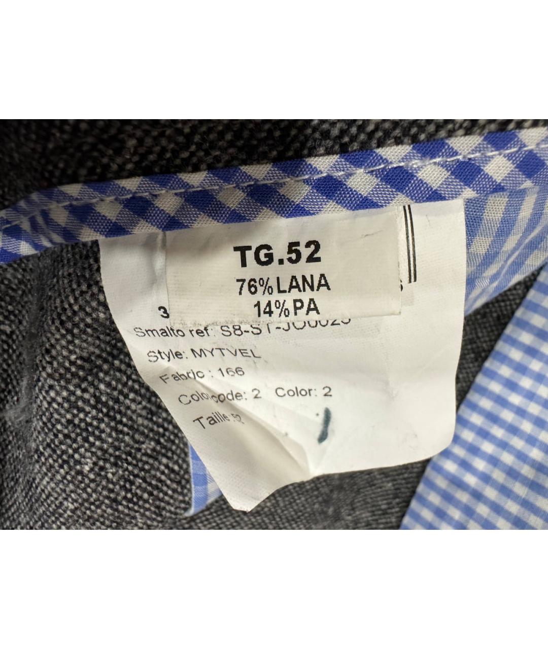 BRUNELLO CUCINELLI Серые шерстяные повседневные брюки, фото 2