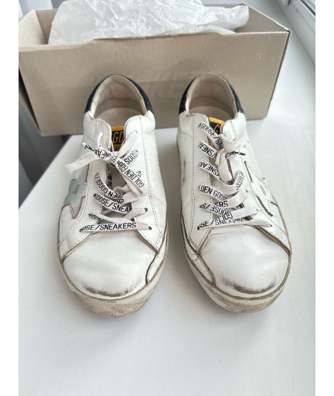 GOLDEN GOOSE Белые кожаные кеды, фото 2