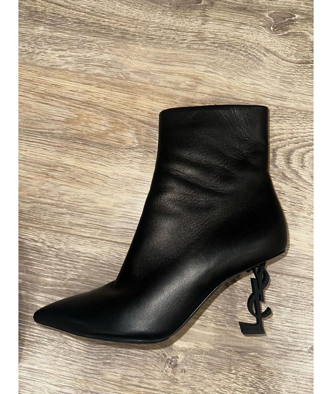 SAINT LAURENT Черные кожаные ботильоны, фото 8
