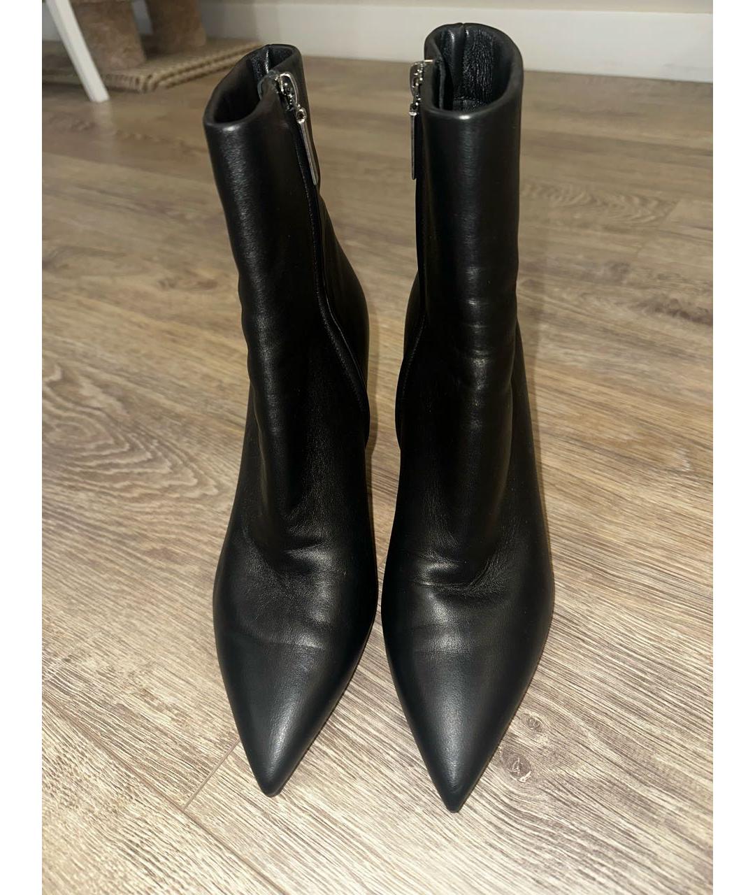 SAINT LAURENT Черные кожаные ботильоны, фото 2