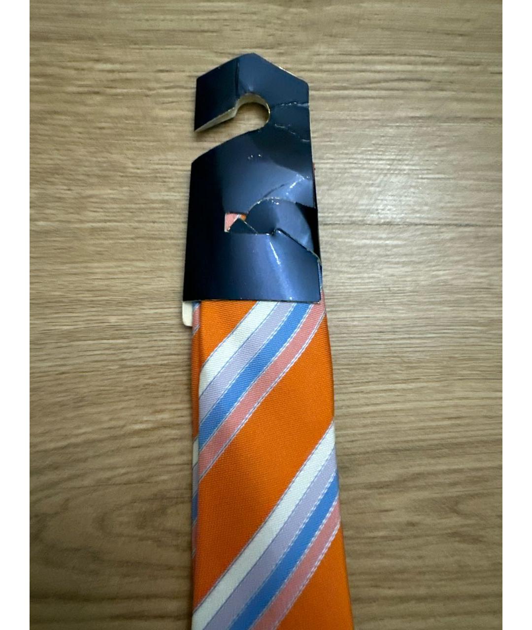 ERMENEGILDO ZEGNA XXX Оранжевый шелковый галстук, фото 3