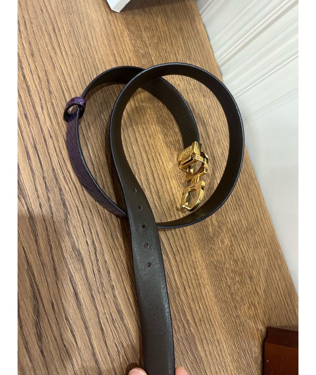 FERRAGAMO Коричневый кожаный ремень, фото 2