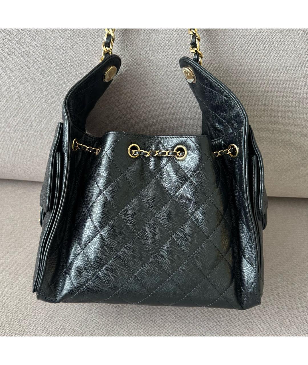 CHANEL Черная кожаная сумка через плечо, фото 4