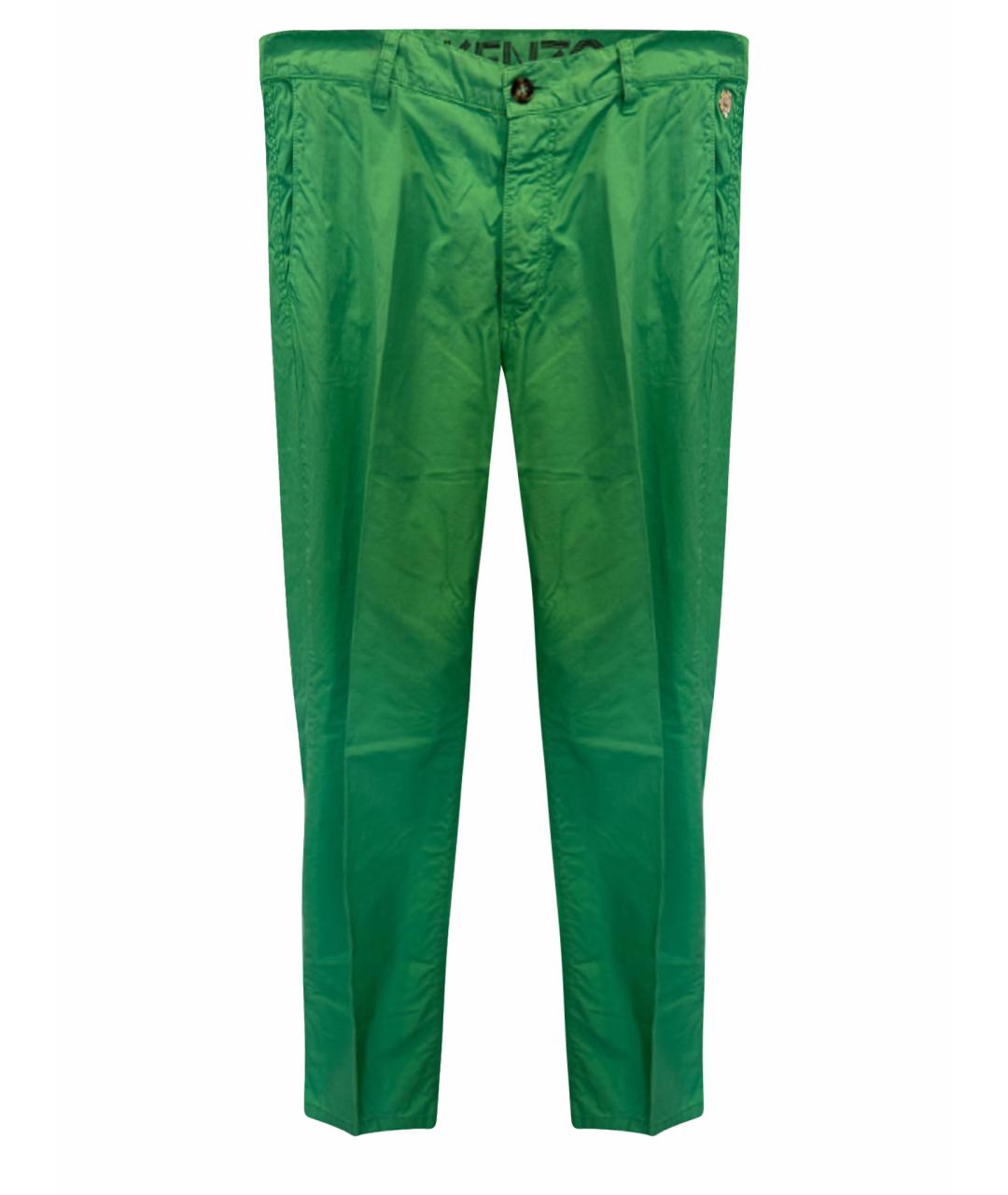 KENZO Зеленые хлопковые повседневные брюки, фото 1