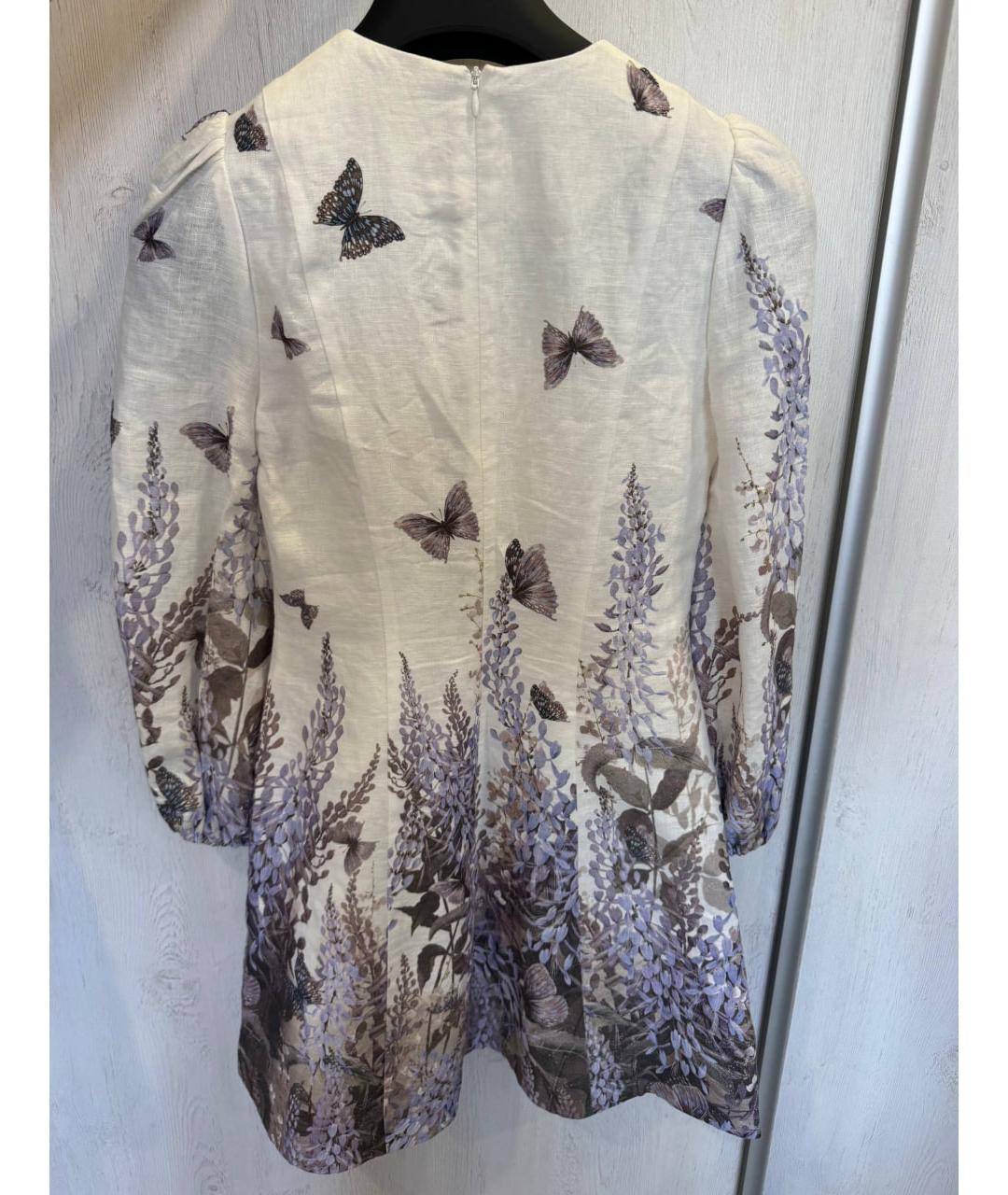 ZIMMERMANN Бежевое льняное повседневное платье, фото 3