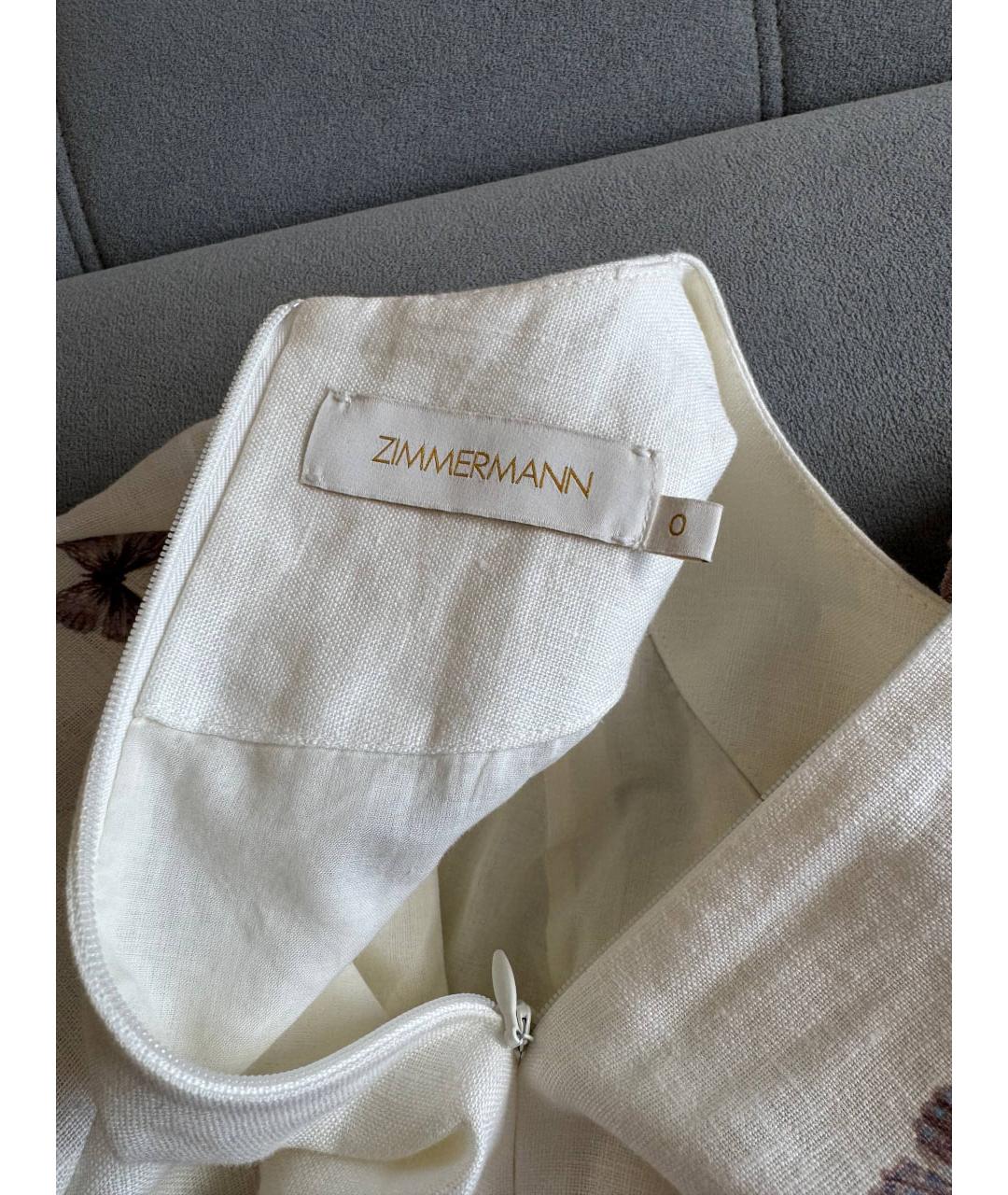 ZIMMERMANN Бежевое льняное повседневное платье, фото 4