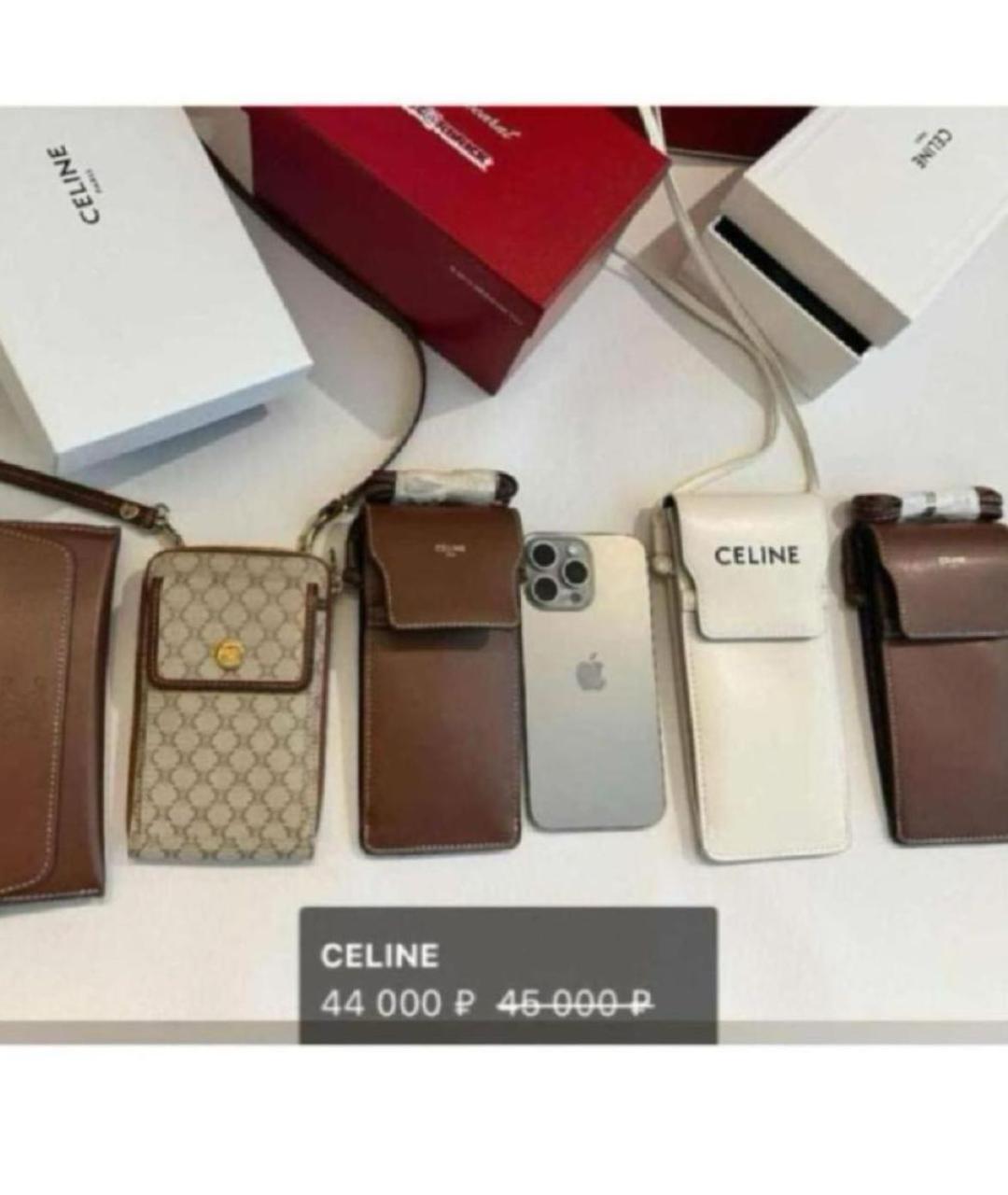 CELINE Коричневая кожаная сумка через плечо, фото 4