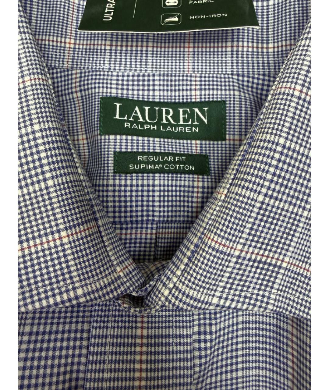 RALPH LAUREN Синяя хлопковая кэжуал рубашка, фото 3