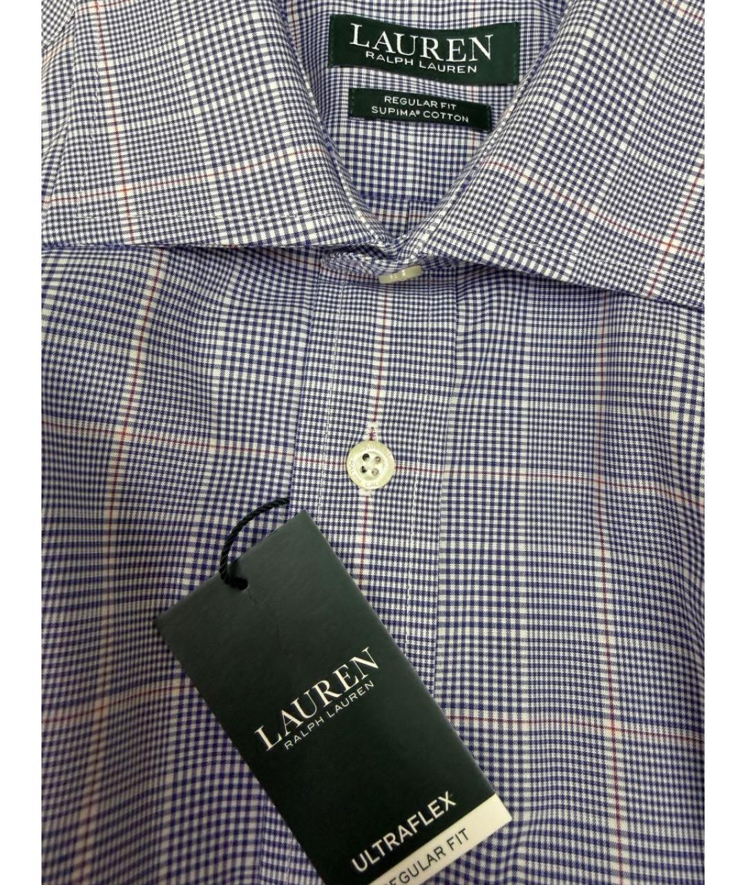 RALPH LAUREN Синяя хлопковая кэжуал рубашка, фото 4