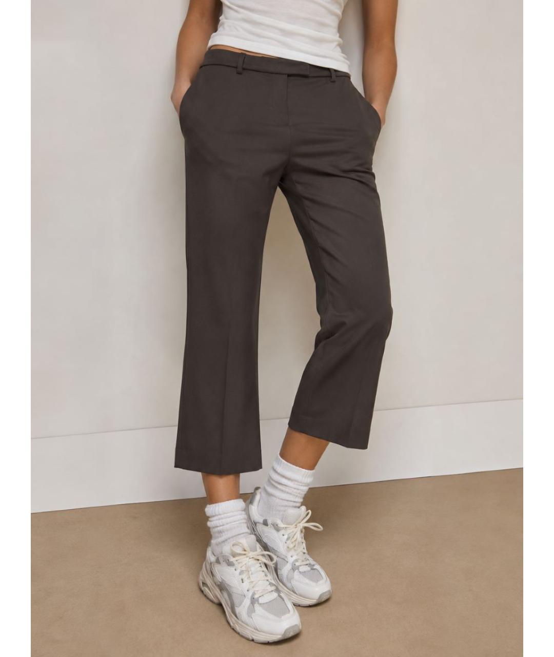 'S MAX MARA Коричневые шерстяные брюки узкие, фото 5