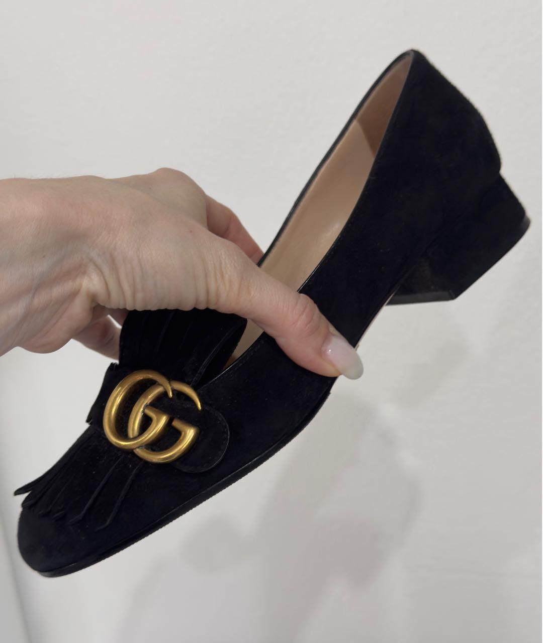 GUCCI Черные замшевые туфли, фото 3