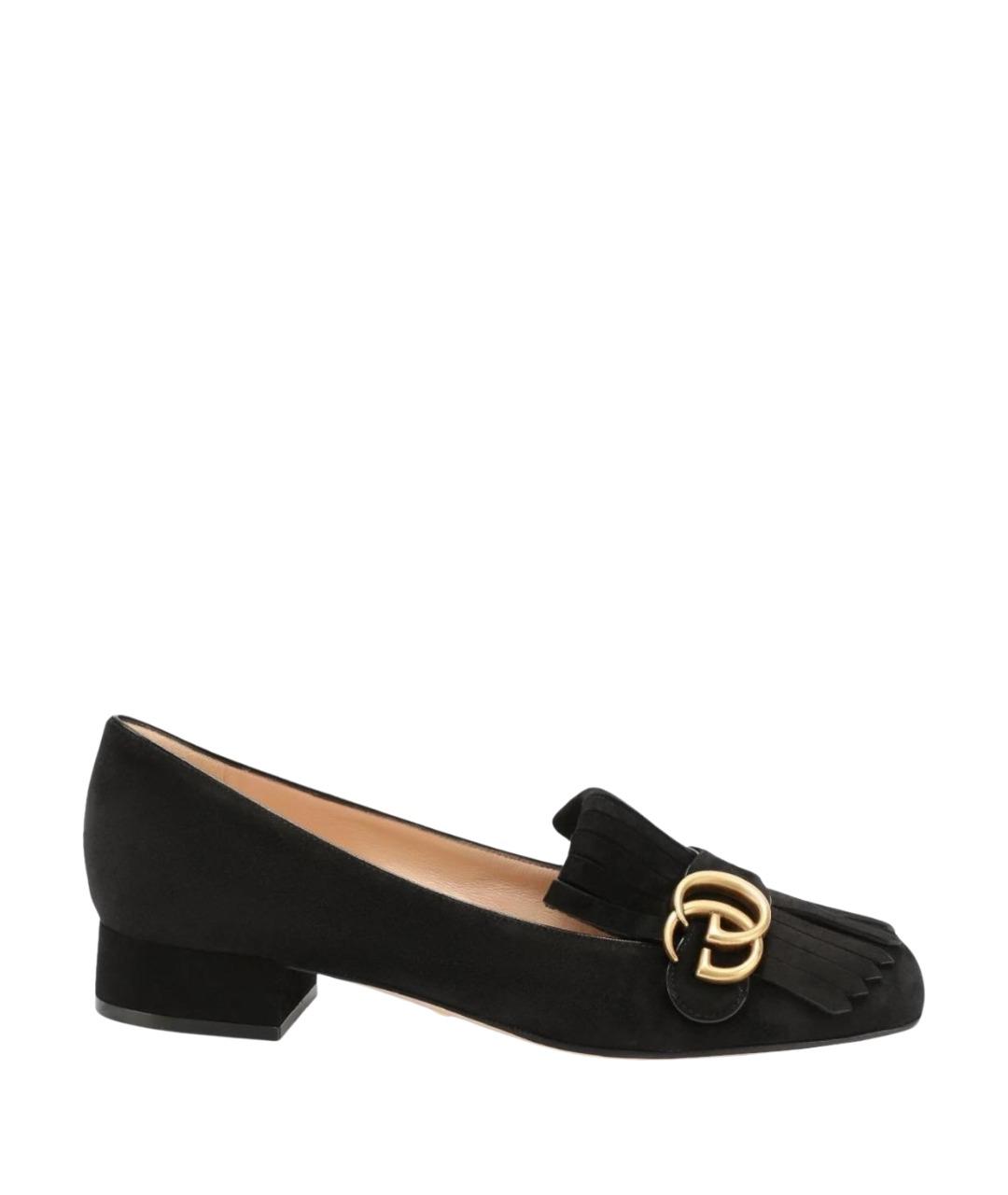 GUCCI Черные замшевые туфли, фото 1