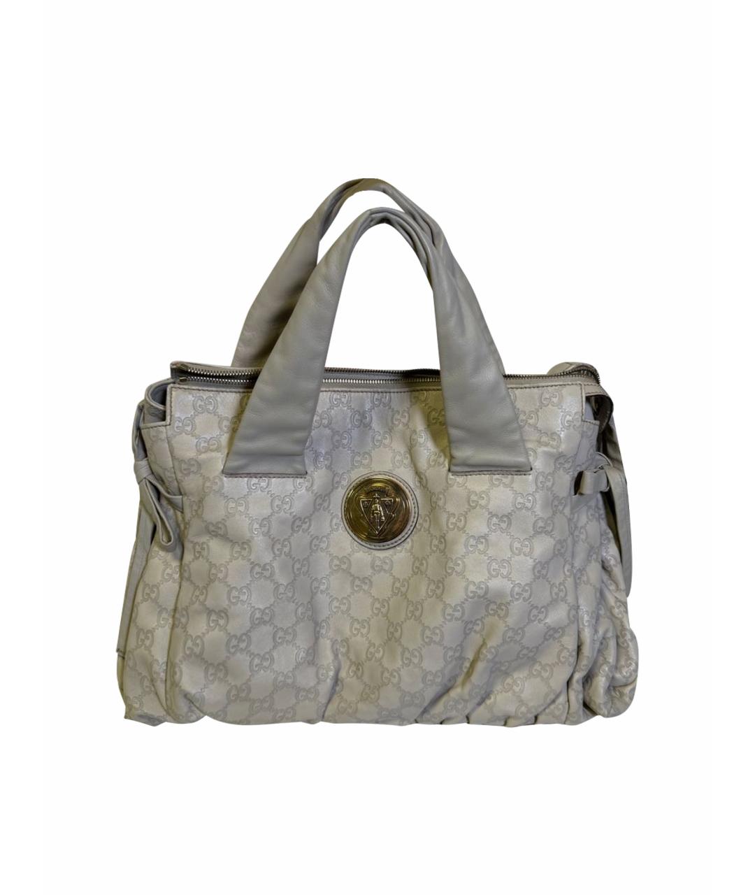 GUCCI Бежевая кожаная сумка с короткими ручками, фото 1
