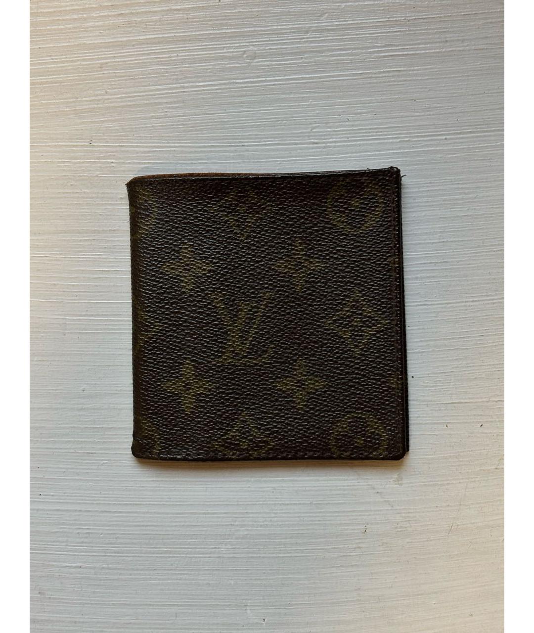 LOUIS VUITTON Коричневый кожаный кошелек, фото 5