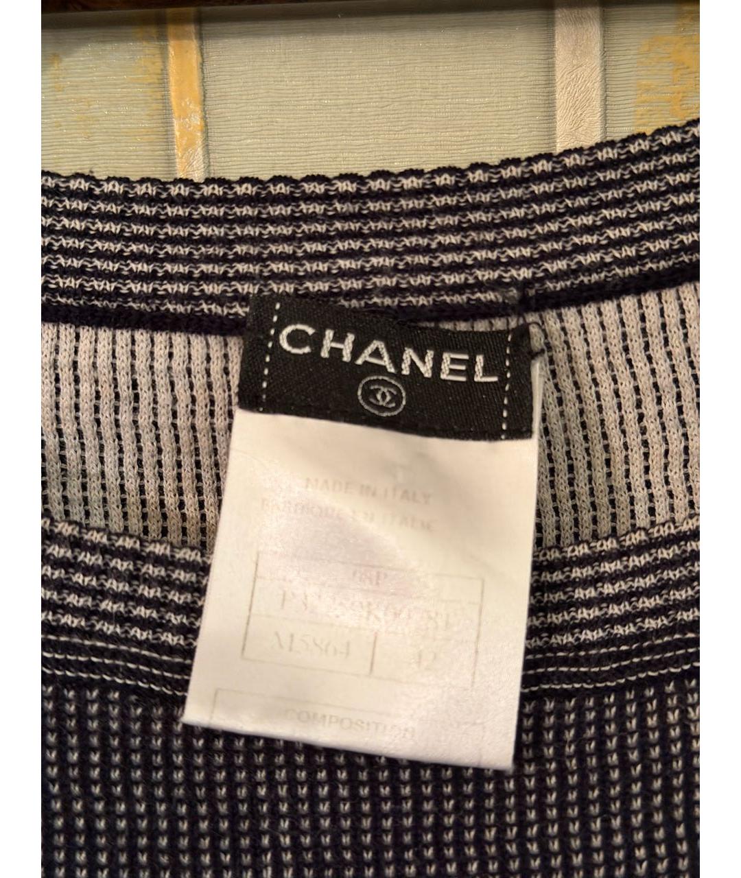 CHANEL Темно-синяя хлопковая футболка, фото 3