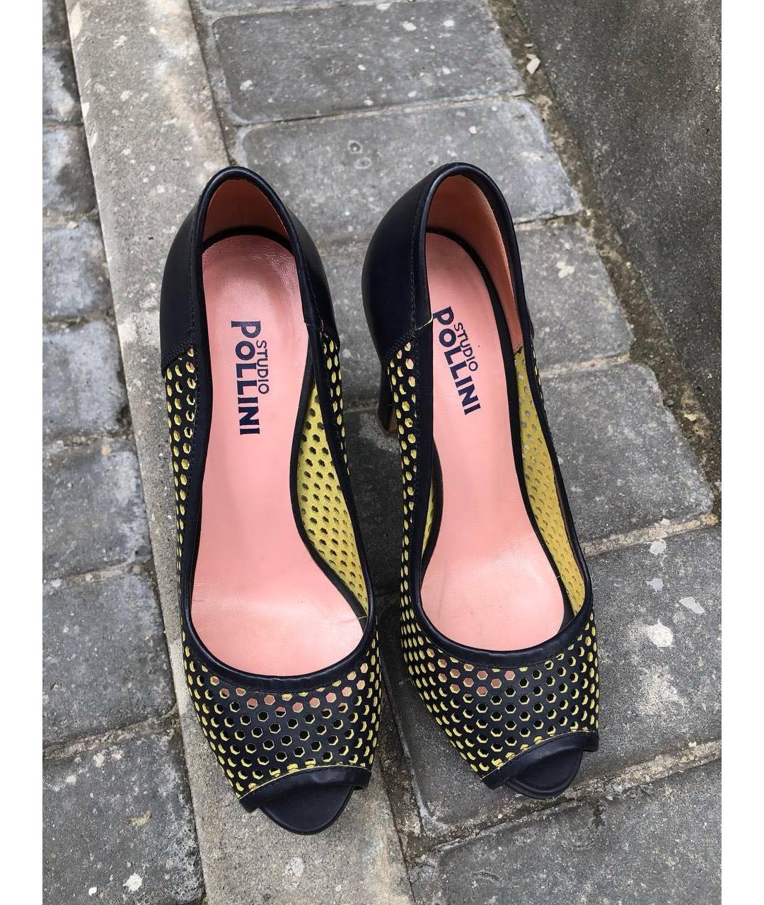 POLLINI Черные кожаные туфли, фото 2