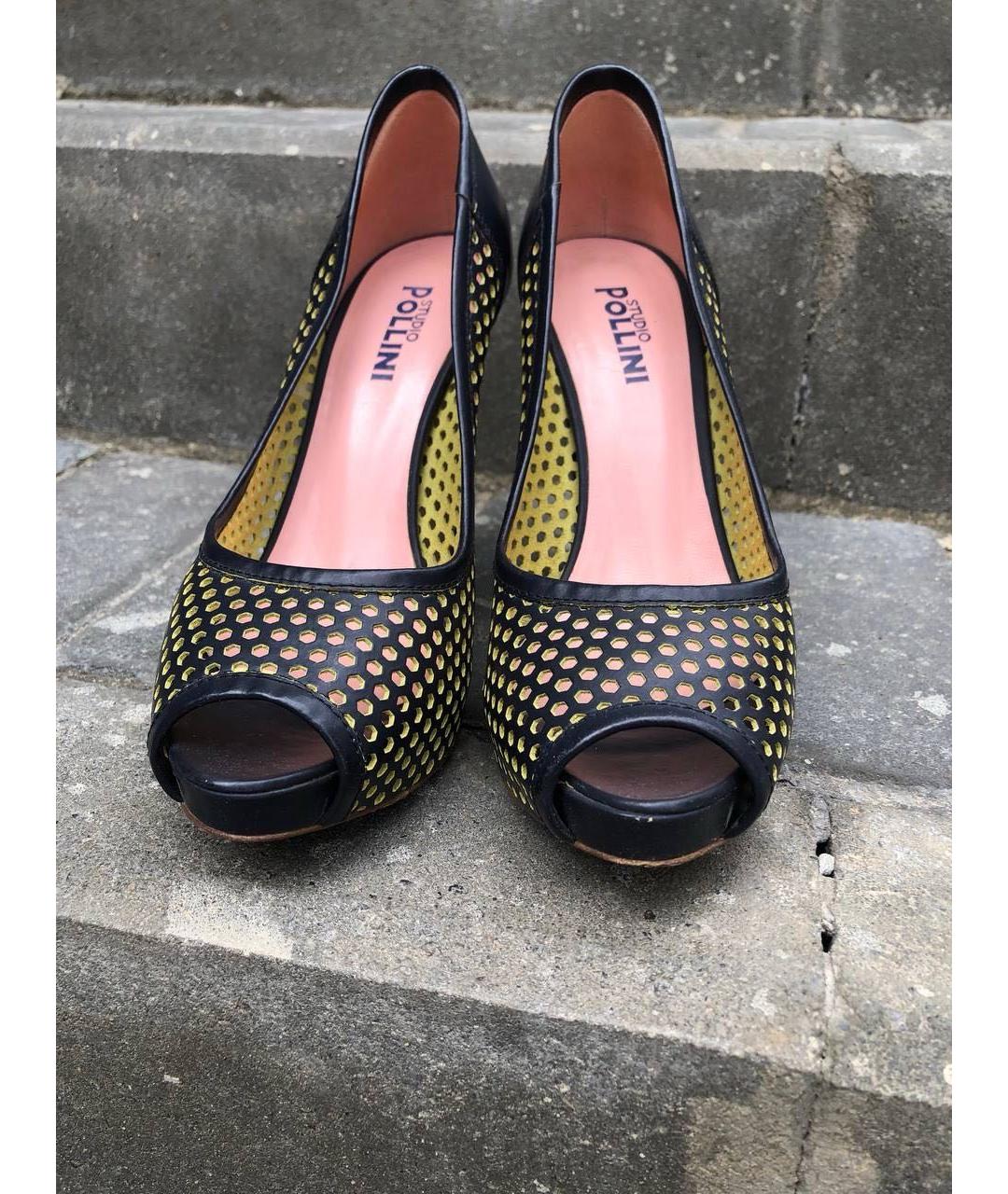 POLLINI Черные кожаные туфли, фото 4