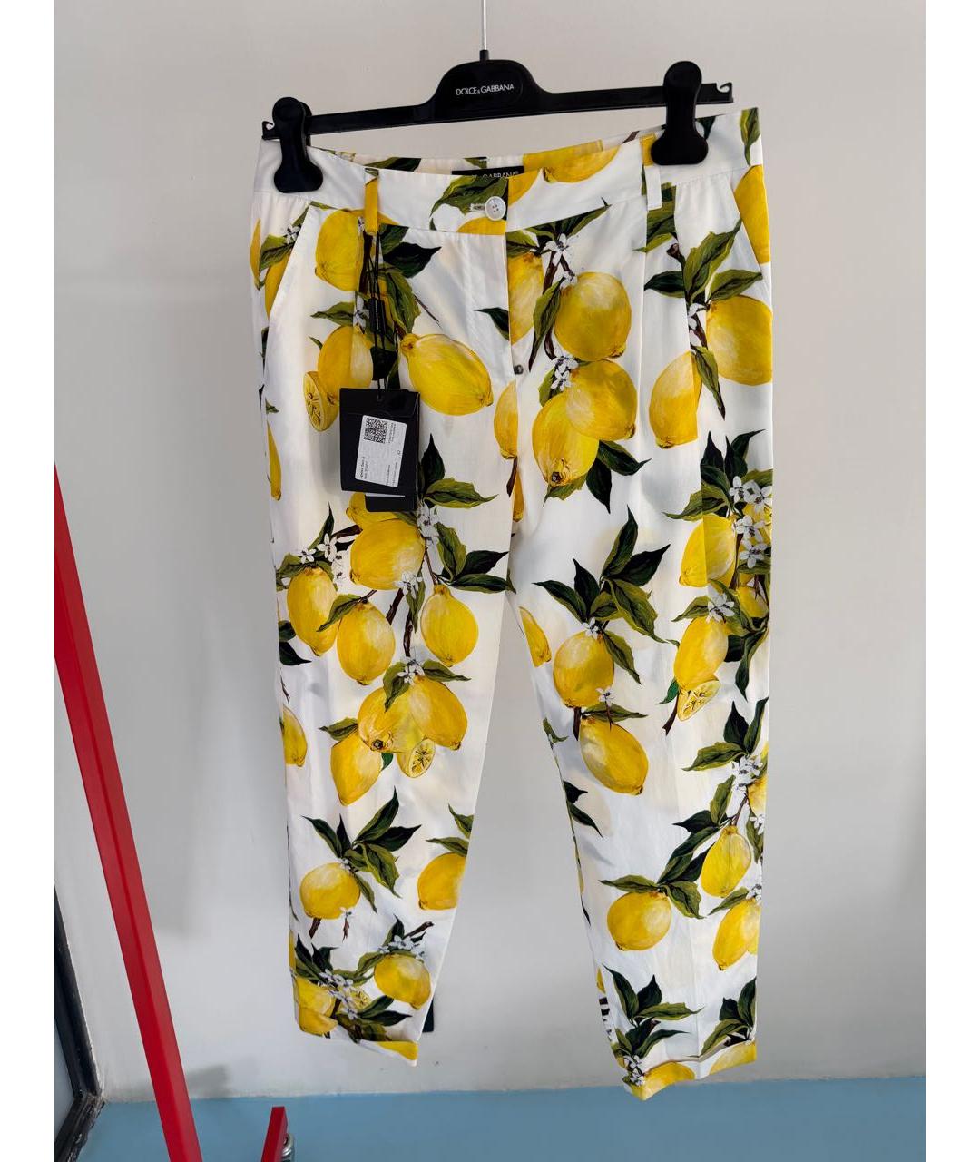 DOLCE&GABBANA Мульти хлопковые прямые брюки, фото 6