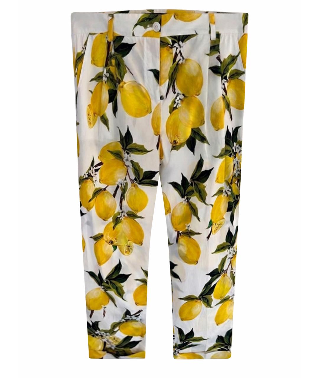 DOLCE&GABBANA Мульти хлопковые прямые брюки, фото 1