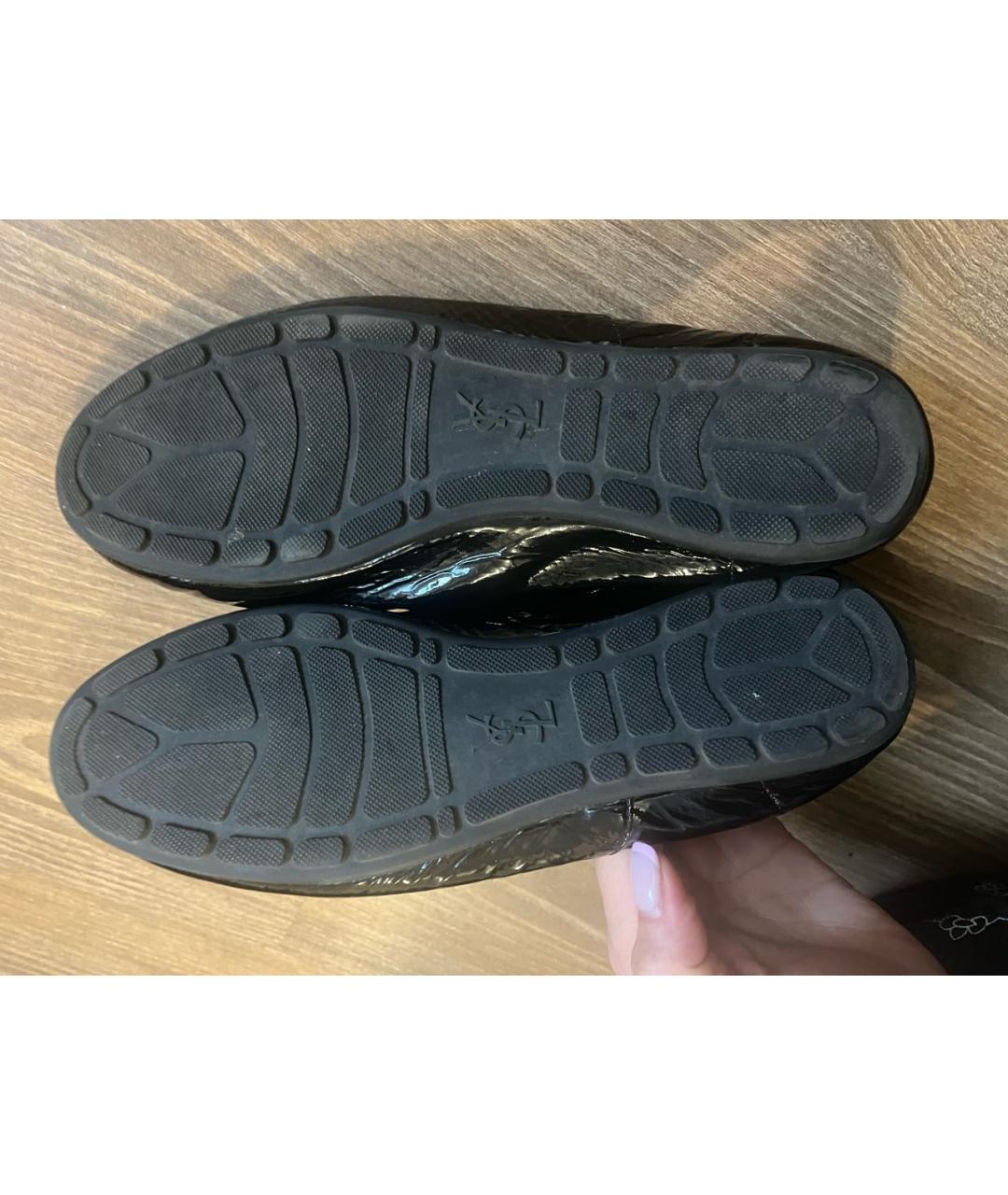 SAINT LAURENT Черные брогги и оксфорды из лакированной кожи, фото 4
