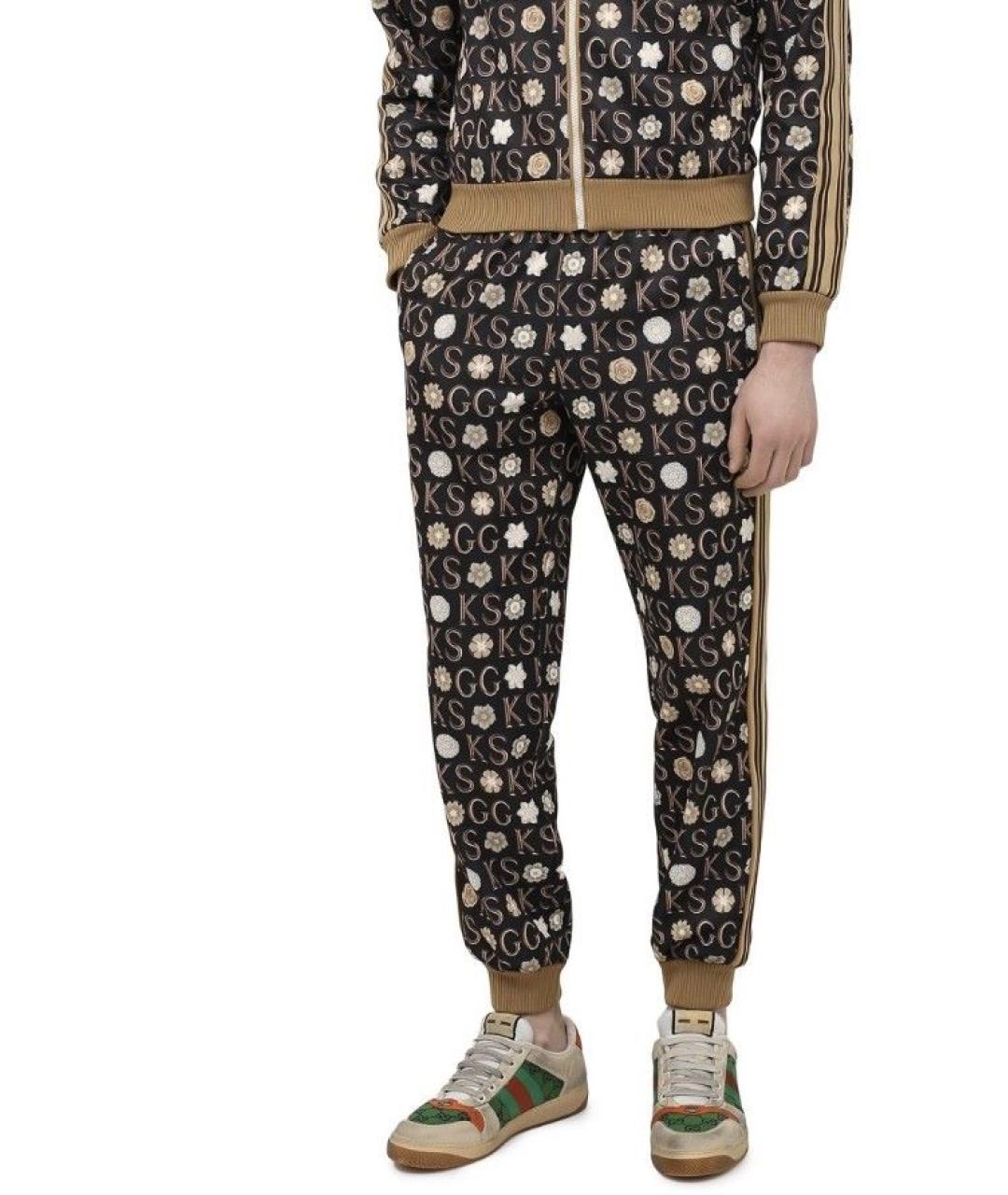 GUCCI Мульти полиэстеровые повседневные брюки, фото 9